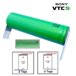 Sony US18650VTC5 2600mAh 30A battery with Nickel-soldering tags