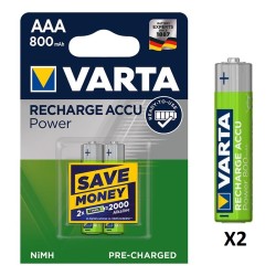 Επαναφορτιζόμενες μπαταρίες AAA Varta 800mAh 2τμχ