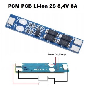 Πλακέτα Προστασίας Μπαταριών BMS 2S 8A 8.4V Li-ion 18650