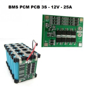 Πλακέτα Προστασίας Μπαταριών BMS 3S 25A 12V Li-ion 18650