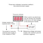Μίνι βολτόμετρο με led DC 0V-100V 3 καλώδια