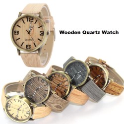 Unisex Wooden Style Wrist Watch Quartz