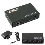 Hdmi Splitter Power 4 Εξόδους 3D 1080P με Τροφοδοτικό 5v