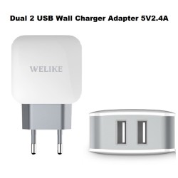 Dual 2 Ports USB Wall Charger Adapter 5V2.4A 