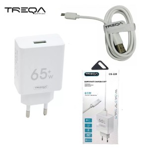 Treqa CS-228 65W Φορτιστής Κινητού Σετ Αντάπτορας με Καλώδιο