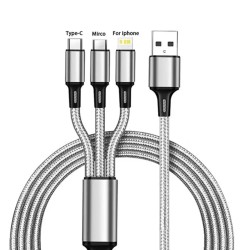 Καλώδιο Φόρτισης 3 σε 1 USB to Lightning-Type-C-Μicro USB