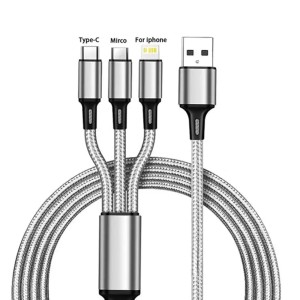 Καλώδιο Φόρτισης 3 σε 1 USB to Lightning-Type-C-Μicro USB
