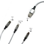 Καλώδιο Φόρτισης 3 σε 1 USB to Lightning-Type-C-Μicro USB