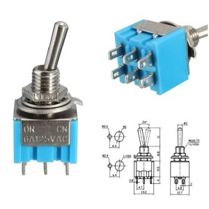 Διακόπτης Toggle MTS-202 6 επαφών 220V 3A