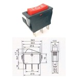 Διακόπτης Rocker KCD3- 3 θέσεις ON-OFF-ON 3Pin