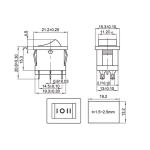 Διακόπτης Rocker 3 θέσεις ON-OFF-ON 6Pin