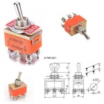 Διακόπτης Toggle E-TEN1321 2 θέσεων 6 επαφών 220V 15A