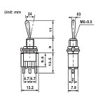 Mini Διακόπτης Toggle Switch ON-OFF 3 επαφές