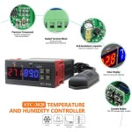 Ψηφιακό ελεγκτής θερμοκρασίας και υγρασίας με Διπλή οθόνη STC-3028 DC 12V