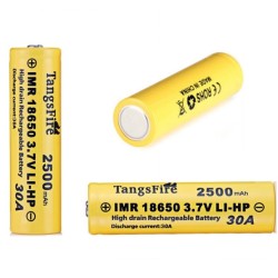 Tangsfire 18650 3.7V 2500mAh 30A IMR επαναφορτιζόμενη μπαταρία Li-ion